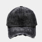 Distressed Washed Baseball Cap with Curved Brim