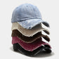 Distressed Washed Baseball Cap with Curved Brim