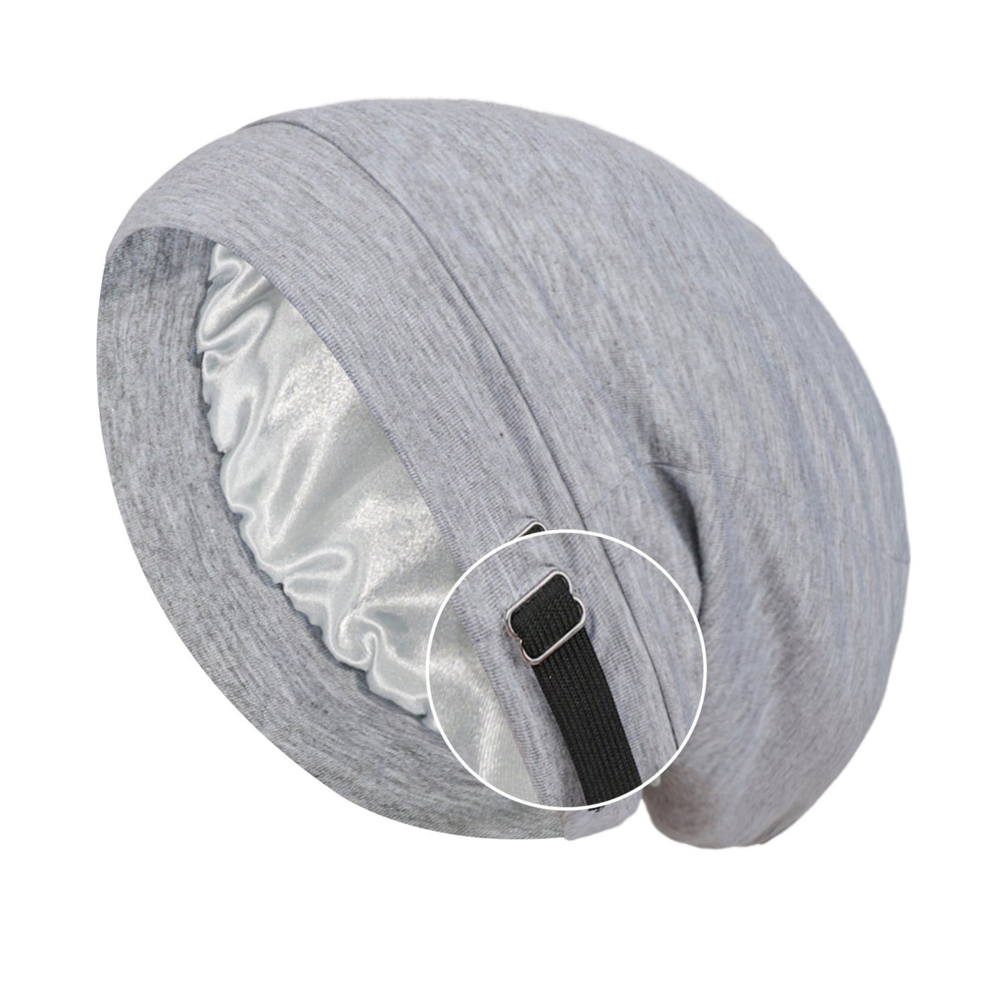 Adjustable Satin-Lined Sleep Bonnet with Soft Stretch Fit and Secure Strap Closure