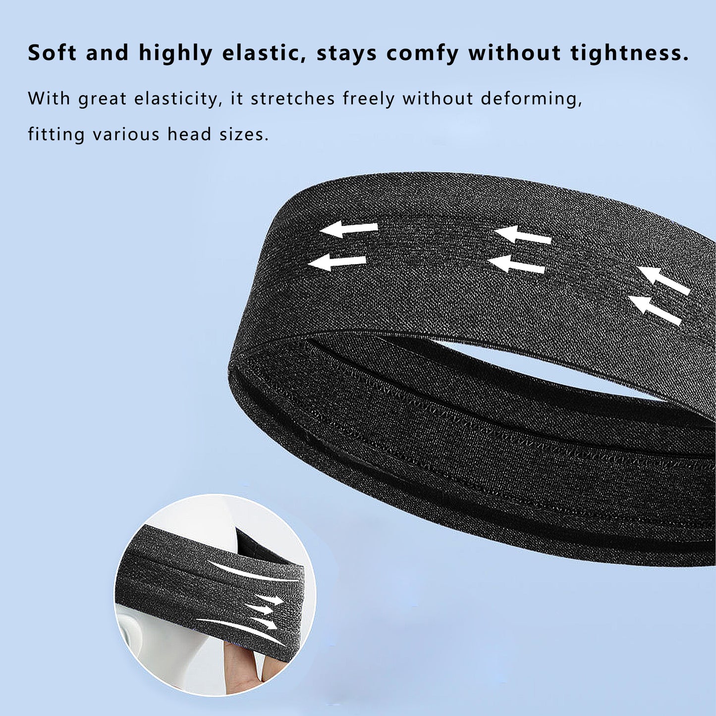No Damage Stretchy Headbands Moisture-Wicking Quick-Dry for Sports Running Yoga Workouts Unisex