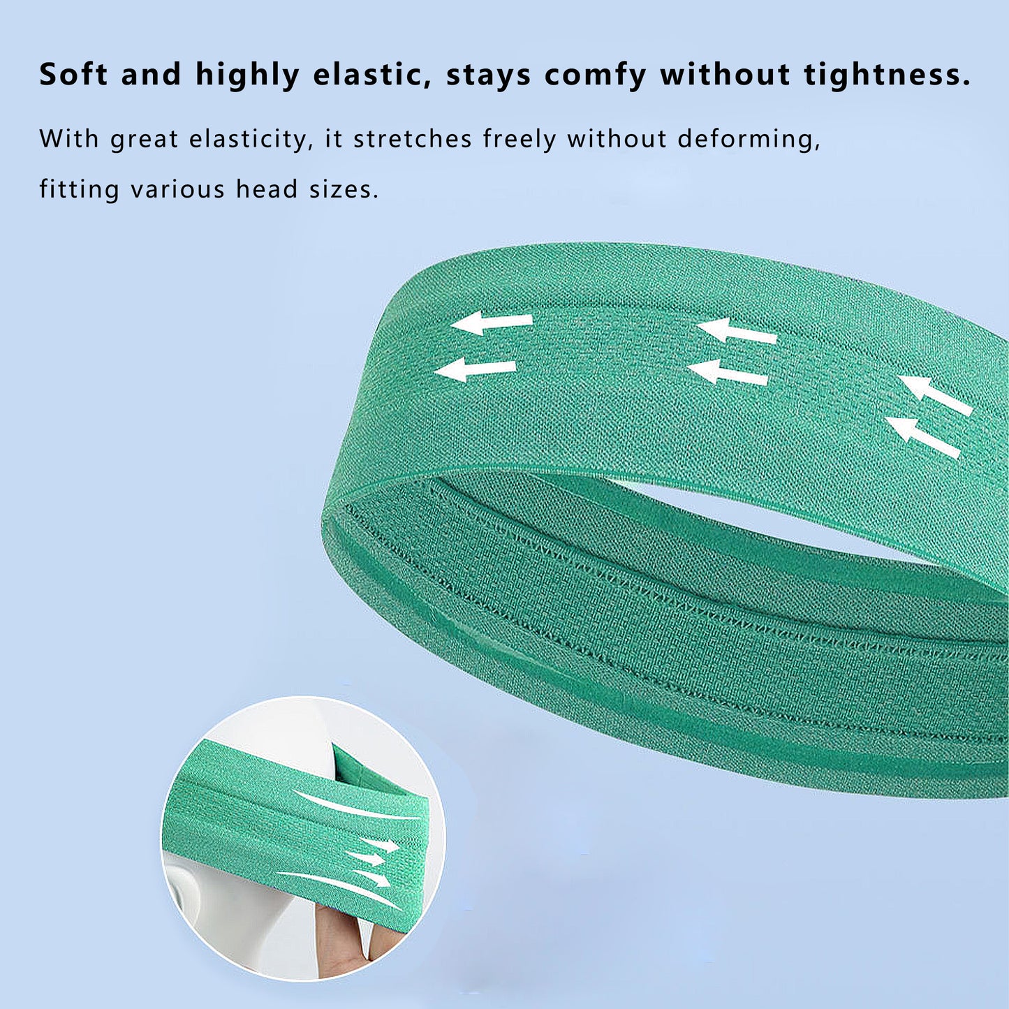 No Damage Stretchy Headbands Moisture-Wicking Quick-Dry for Sports Running Yoga Workouts Unisex