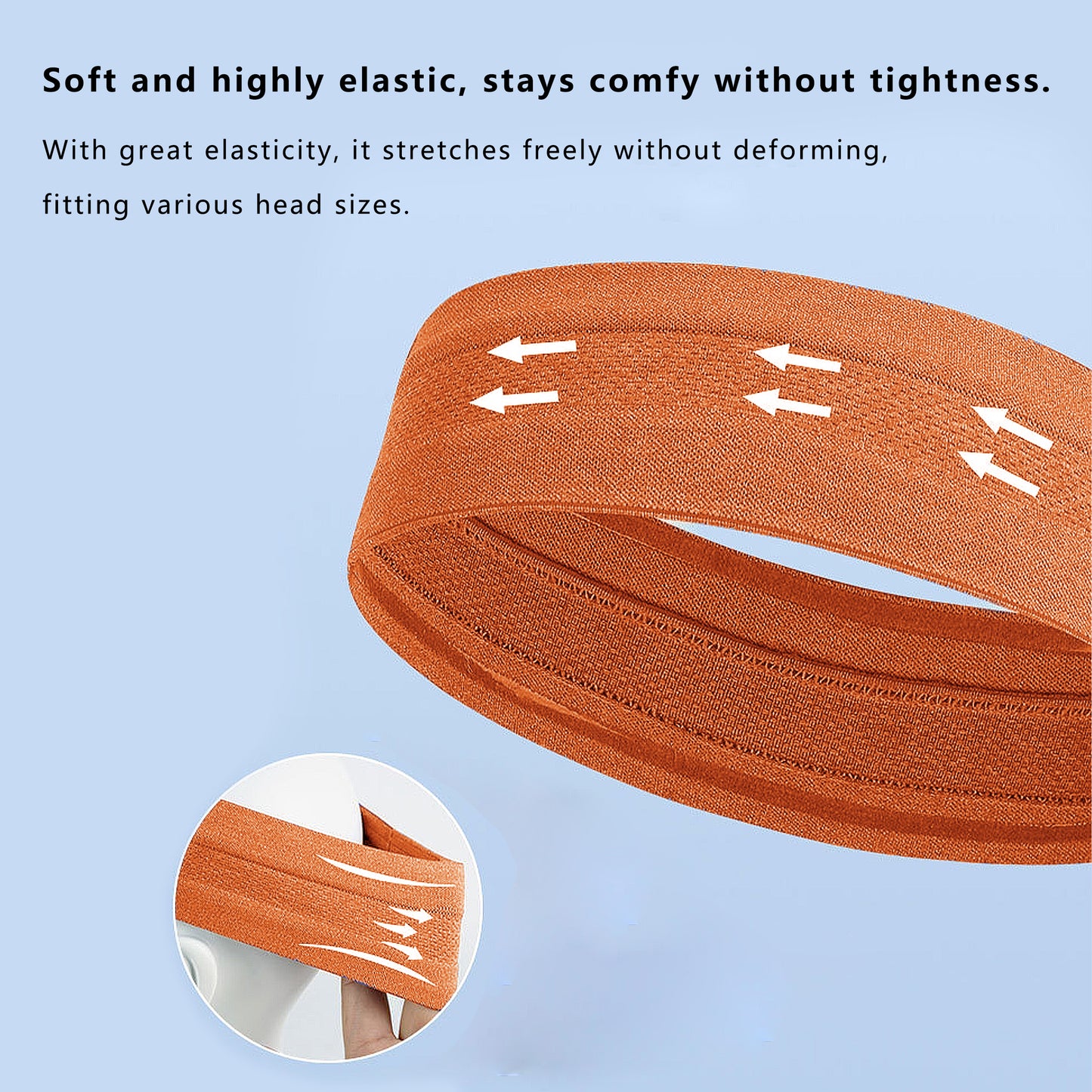 No Damage Stretchy Headbands Moisture-Wicking Quick-Dry for Sports Running Yoga Workouts Unisex