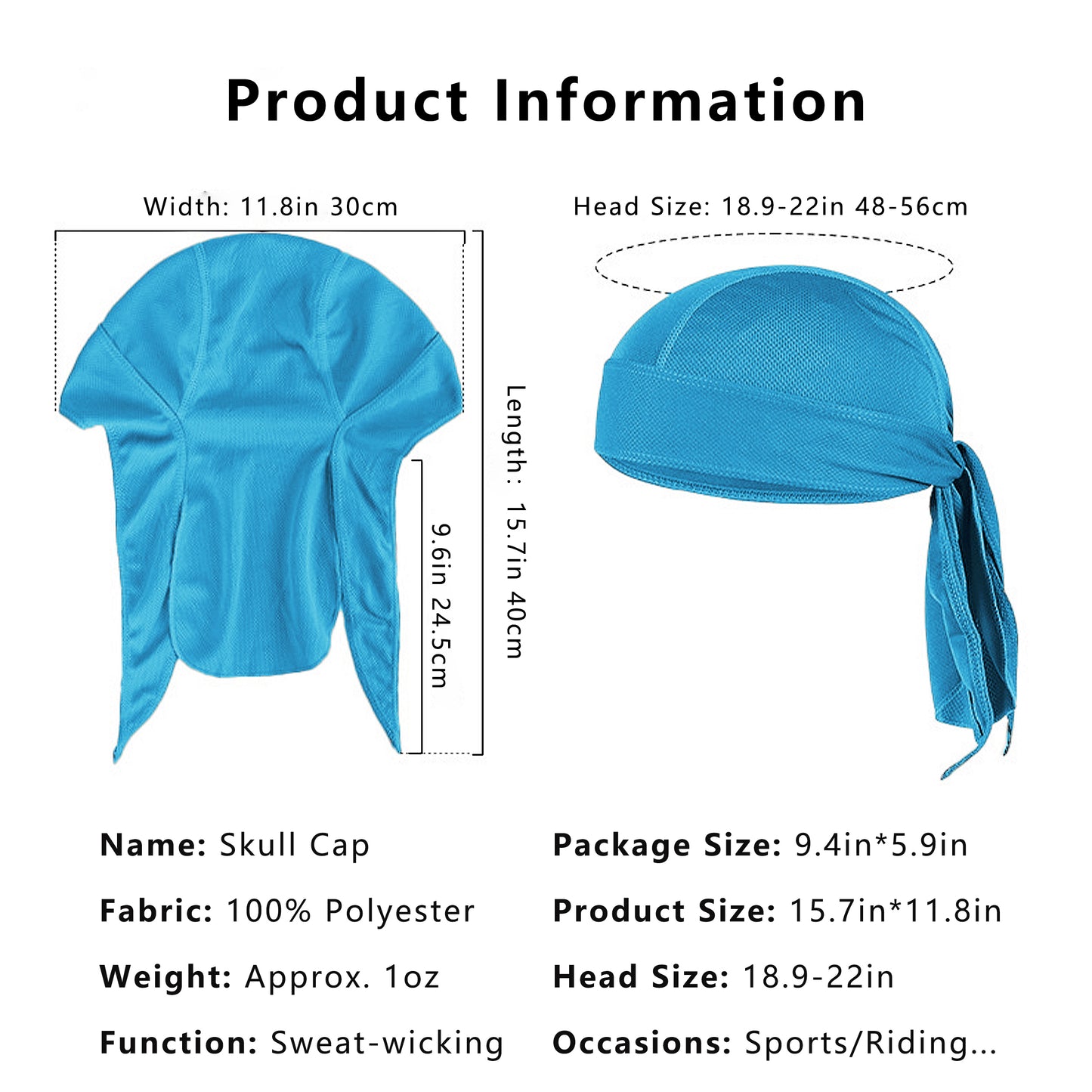 Sweat-Wicking Quick-Dry Skull Cap Cycling Hat Pirate Hat Bandana Head Wrap for Men and Women Sports