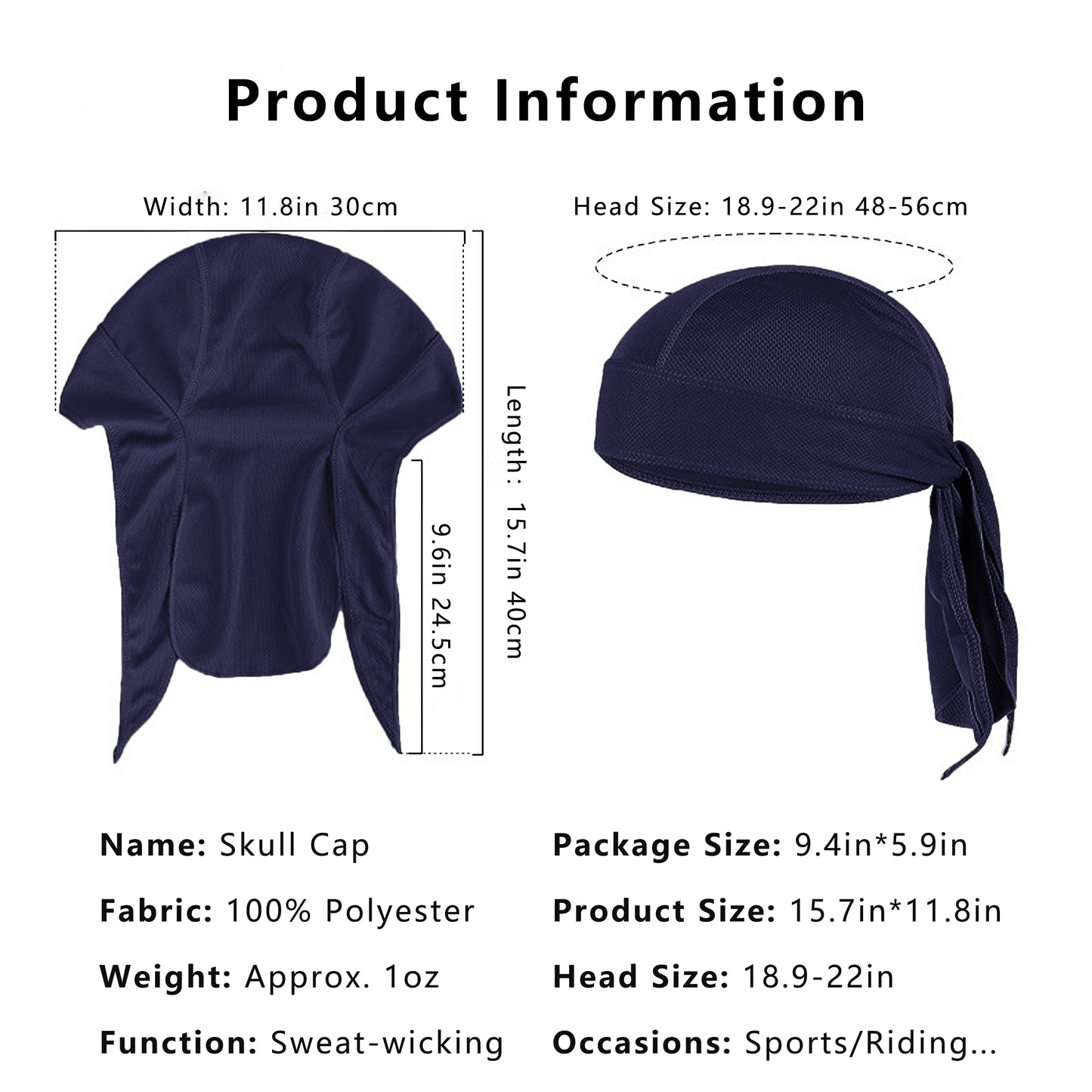 Sweat-Wicking Quick-Dry Skull Cap Cycling Hat Pirate Hat Bandana Head Wrap for Men and Women Sports