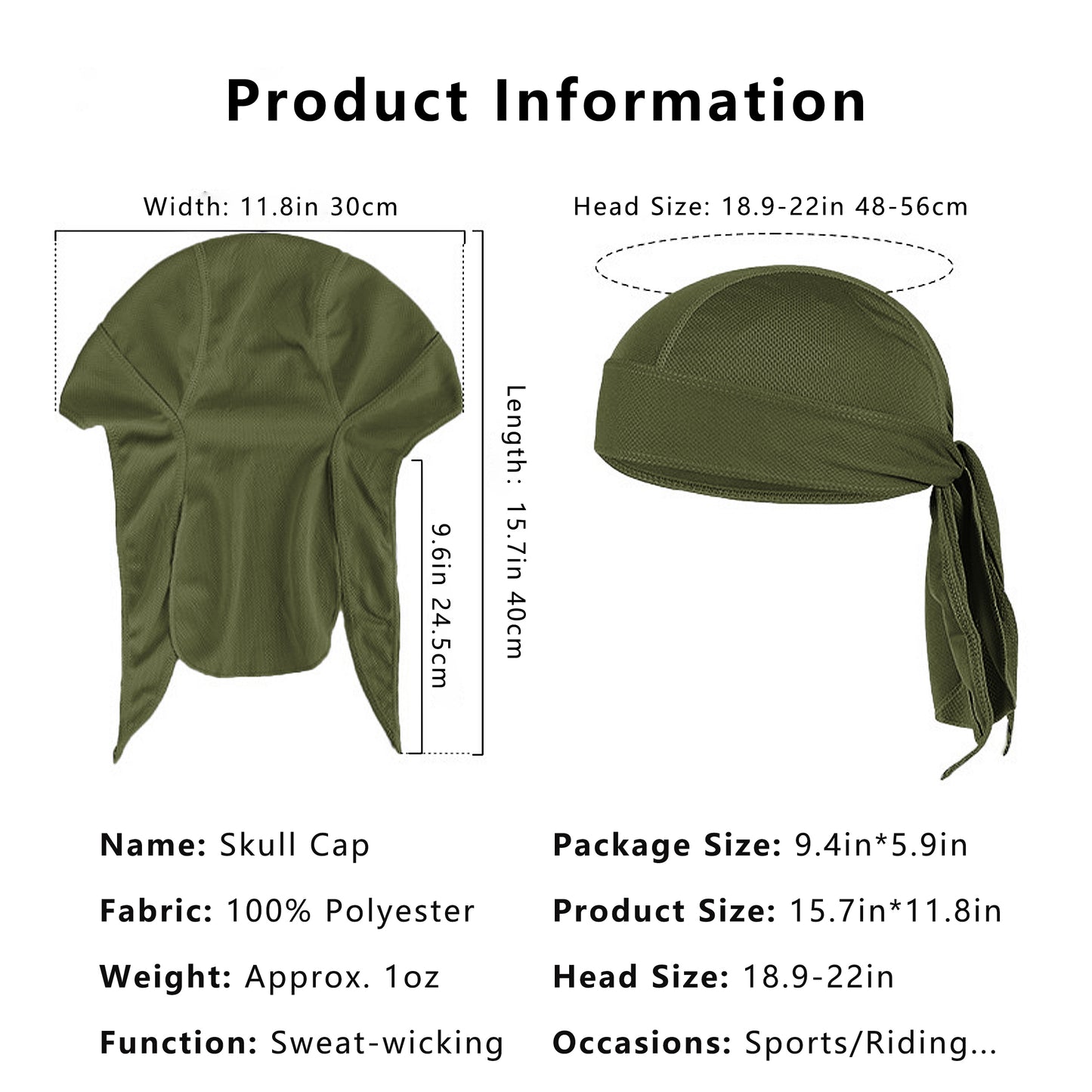 Sweat-Wicking Quick-Dry Skull Cap Cycling Hat Pirate Hat Bandana Head Wrap for Men and Women Sports