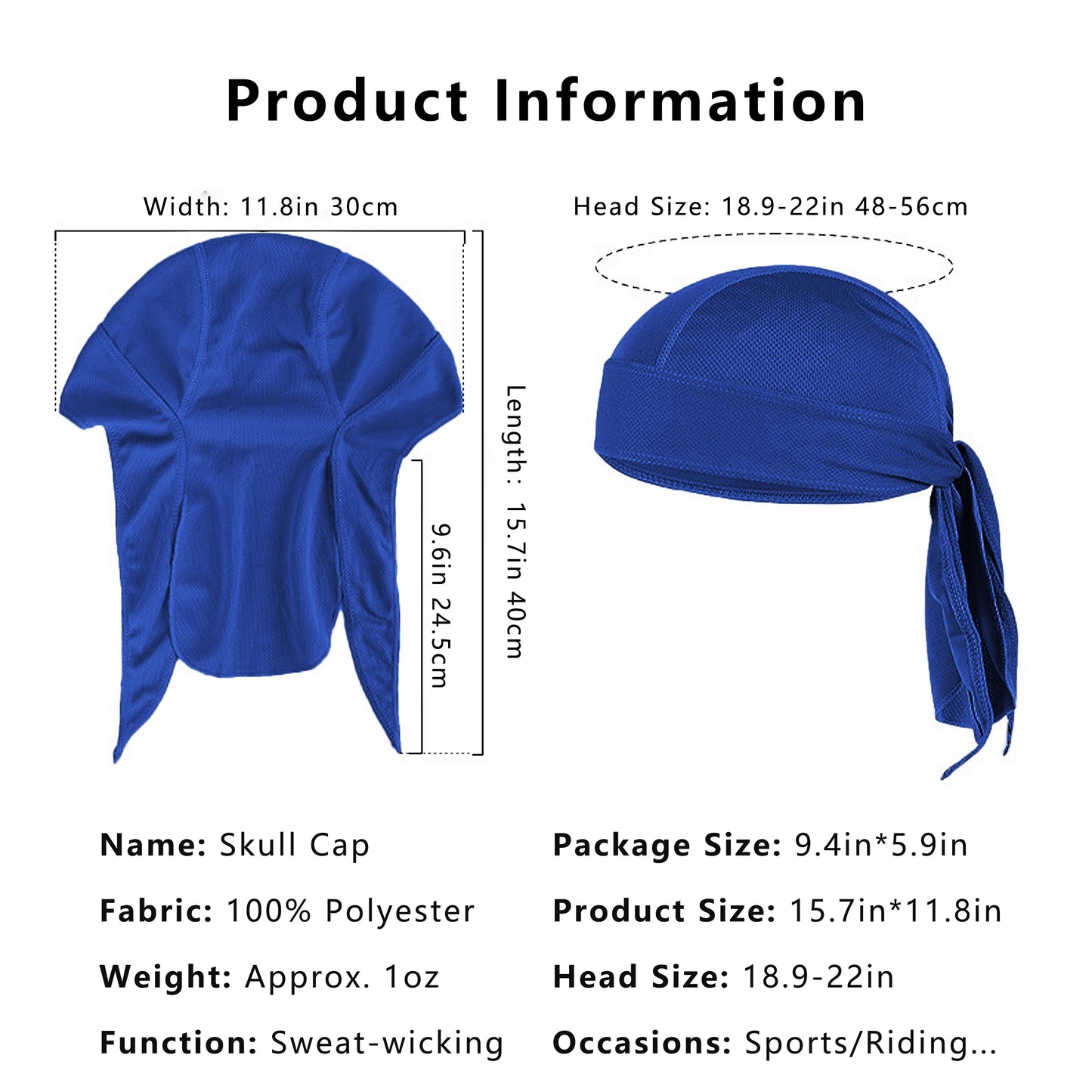 Sweat-Wicking Quick-Dry Skull Cap Cycling Hat Pirate Hat Bandana Head Wrap for Men and Women Sports