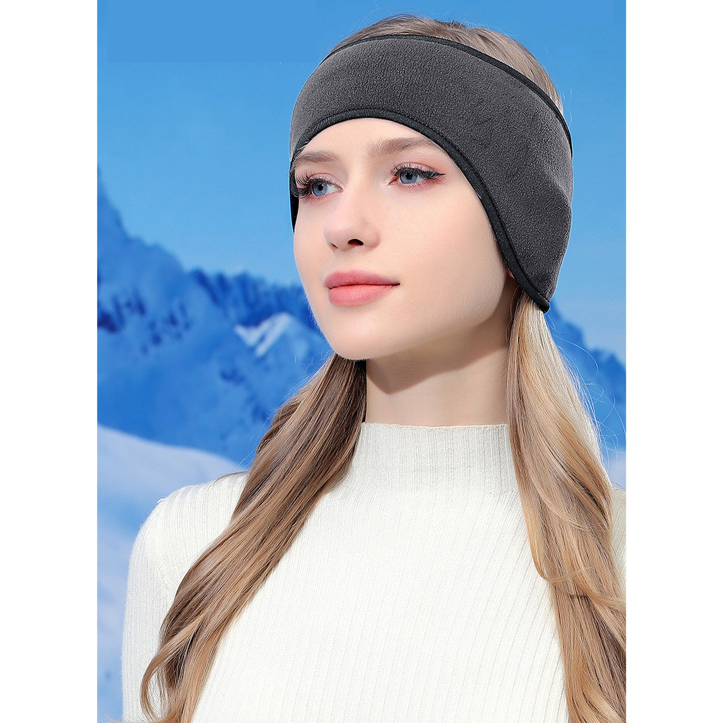 Winter Fleece Headband Ear Warmer Comfy Moisture-Wicking Windproof for Running Outdoor Activities