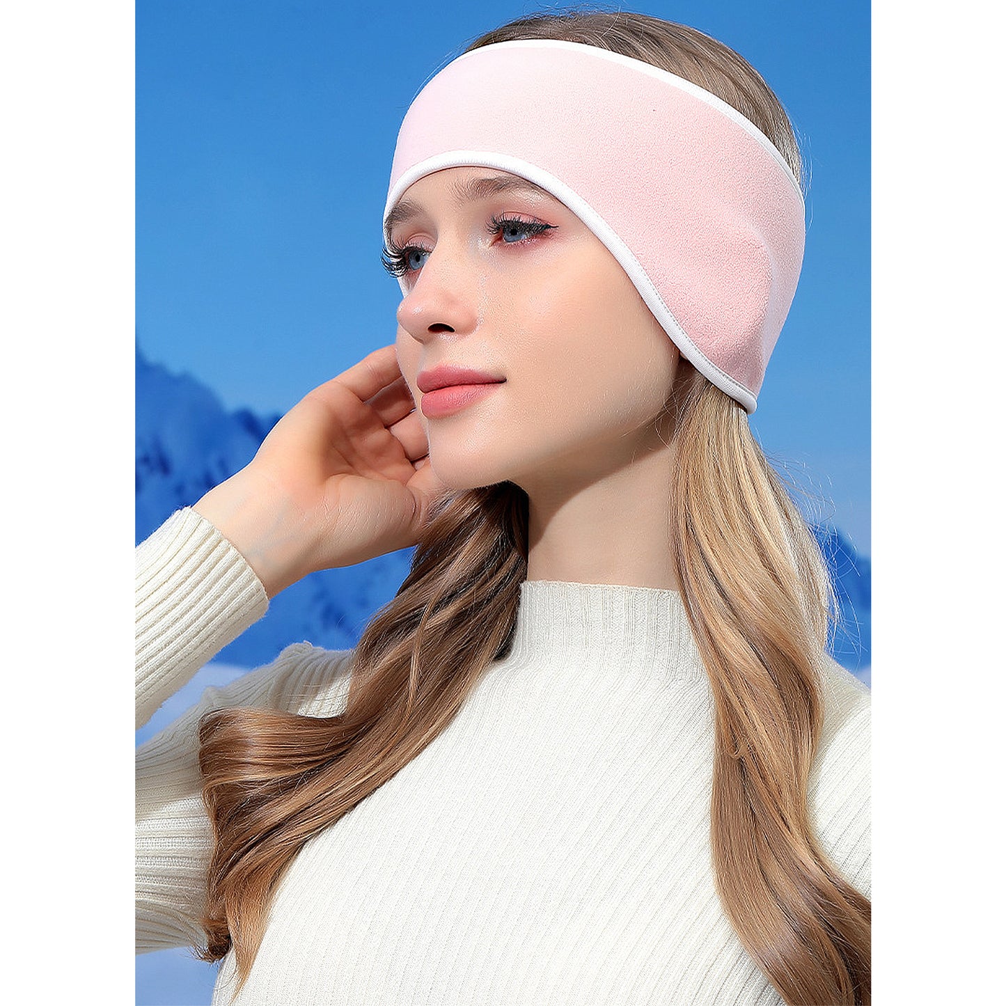 Winter Fleece Headband Ear Warmer Comfy Moisture-Wicking Windproof for Running Outdoor Activities