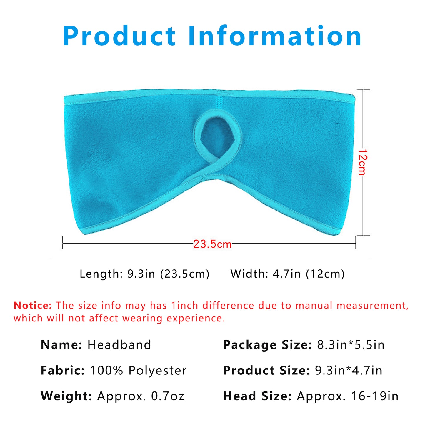 Ponytail Fleece Headband Winter Ear Warmer Moisture-Wicking Windproof for Running Outdoor Sports