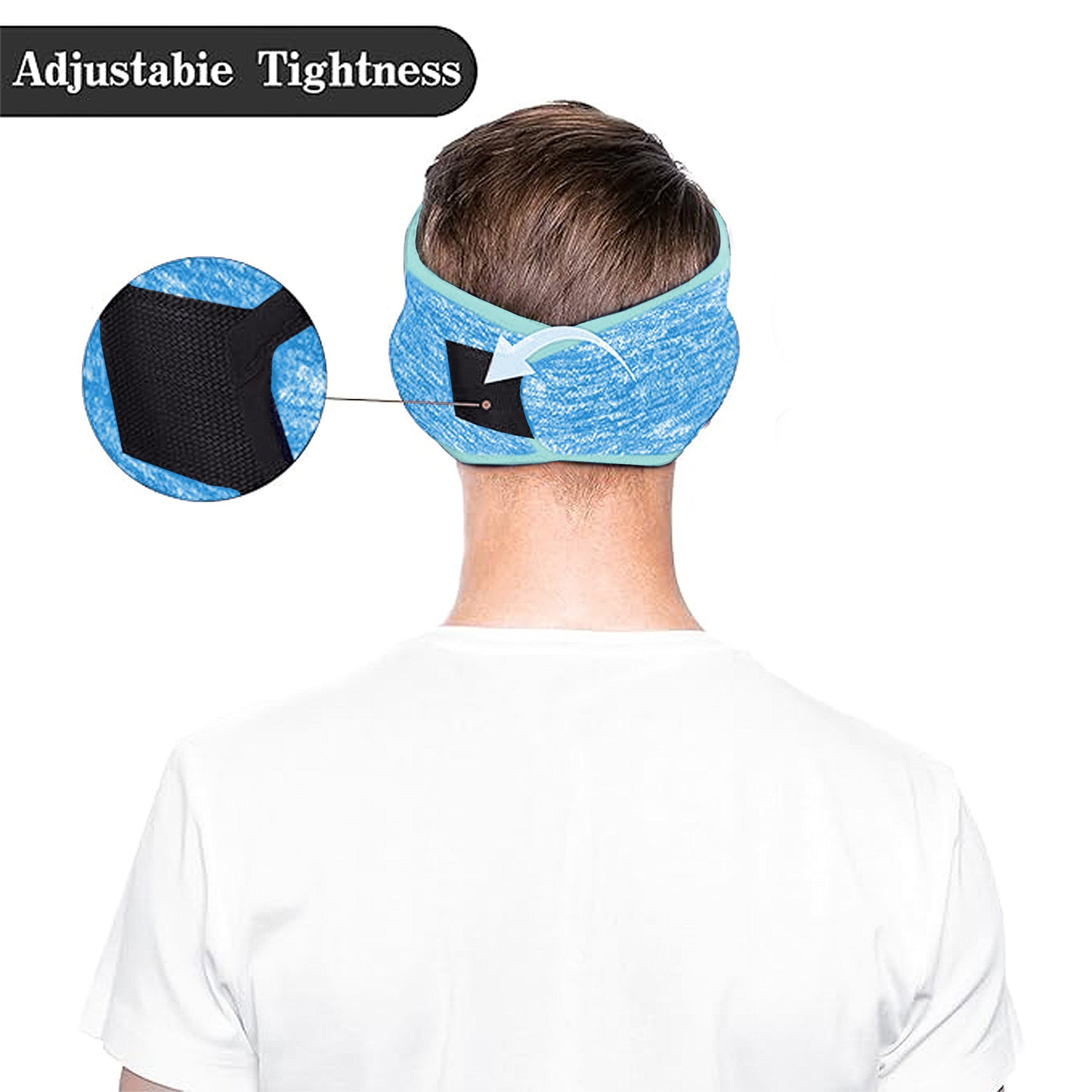 Winter Fleece Headband Adjustable Stretchy Ear Warmer Full Cover Sweatband Unisex - Velcro Design