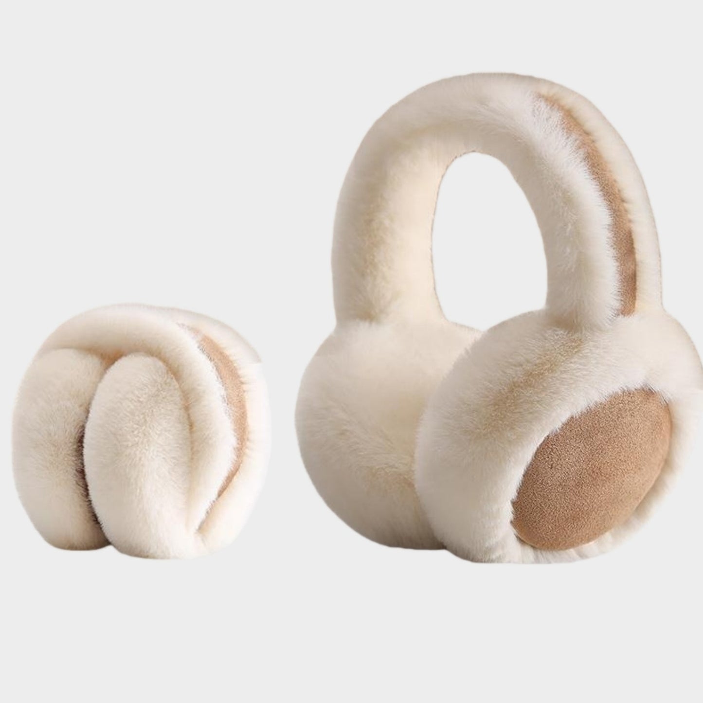 Plush Faux Fur Earmuffs with Foldable Design and Soft Cushioned Ear Pads for Cold Weather Comfort