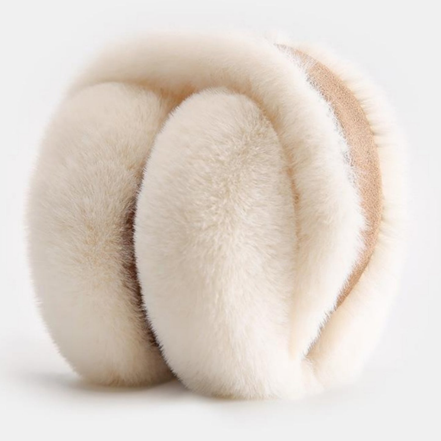 Plush Faux Fur Earmuffs with Foldable Design and Soft Cushioned Ear Pads for Cold Weather Comfort