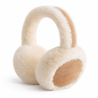 Plush Faux Fur Earmuffs with Foldable Design and Soft Cushioned Ear Pads for Cold Weather Comfort