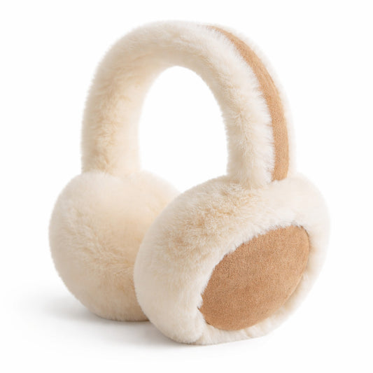 Plush Faux Fur Earmuffs with Foldable Design and Soft Cushioned Ear Pads for Cold Weather Comfort