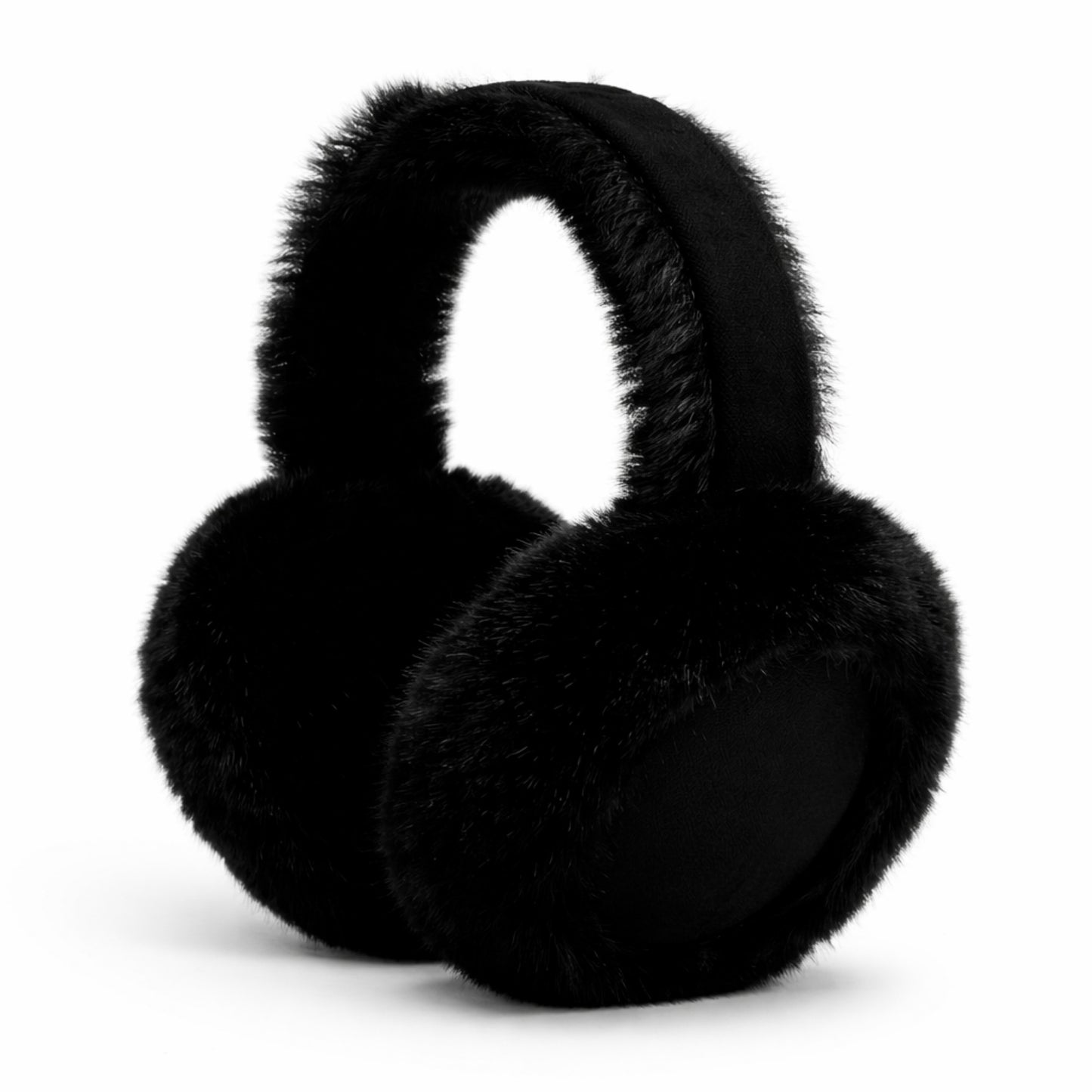 Plush Faux Fur Earmuffs with Foldable Design and Soft Cushioned Ear Pads for Cold Weather Comfort