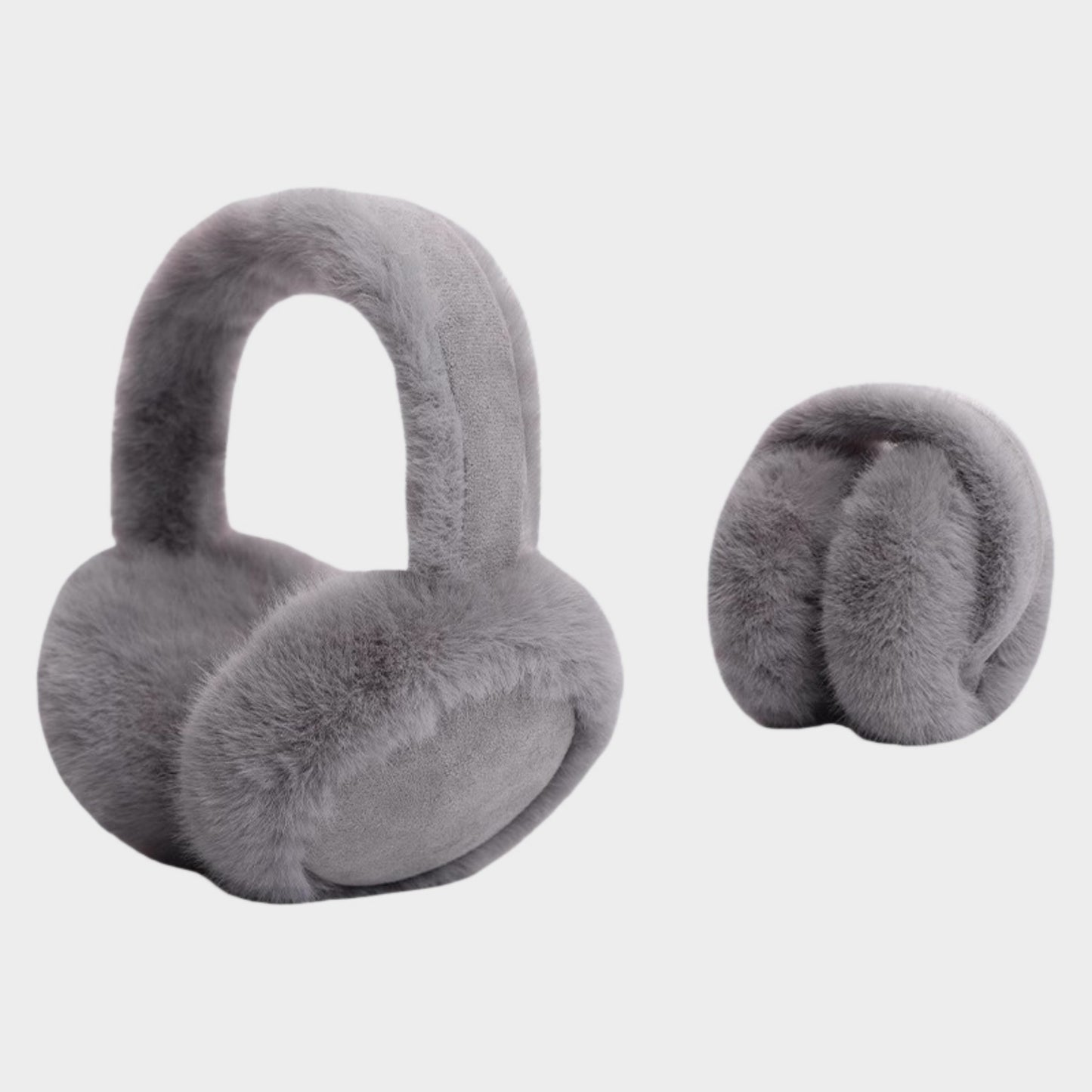 Plush Faux Fur Earmuffs with Foldable Design and Soft Cushioned Ear Pads for Cold Weather Comfort