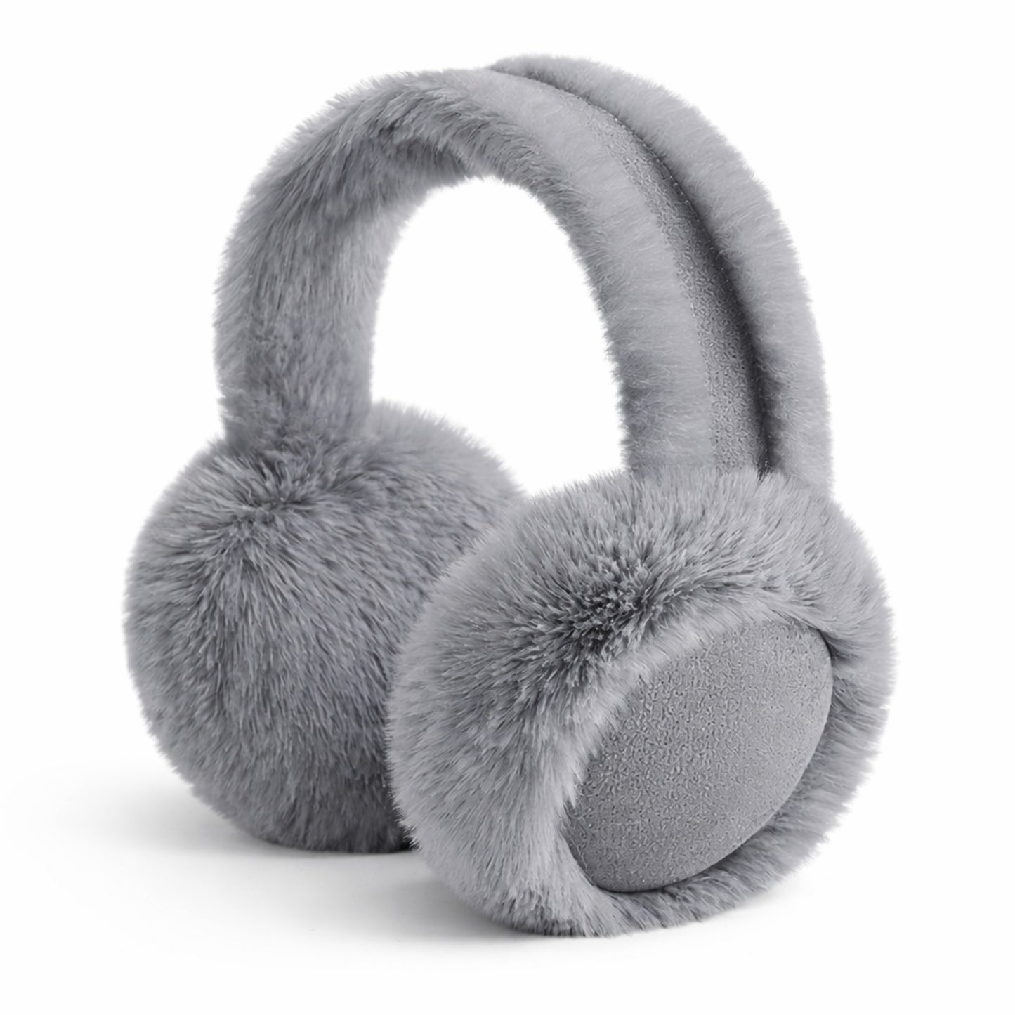 Plush Faux Fur Earmuffs with Foldable Design and Soft Cushioned Ear Pads for Cold Weather Comfort