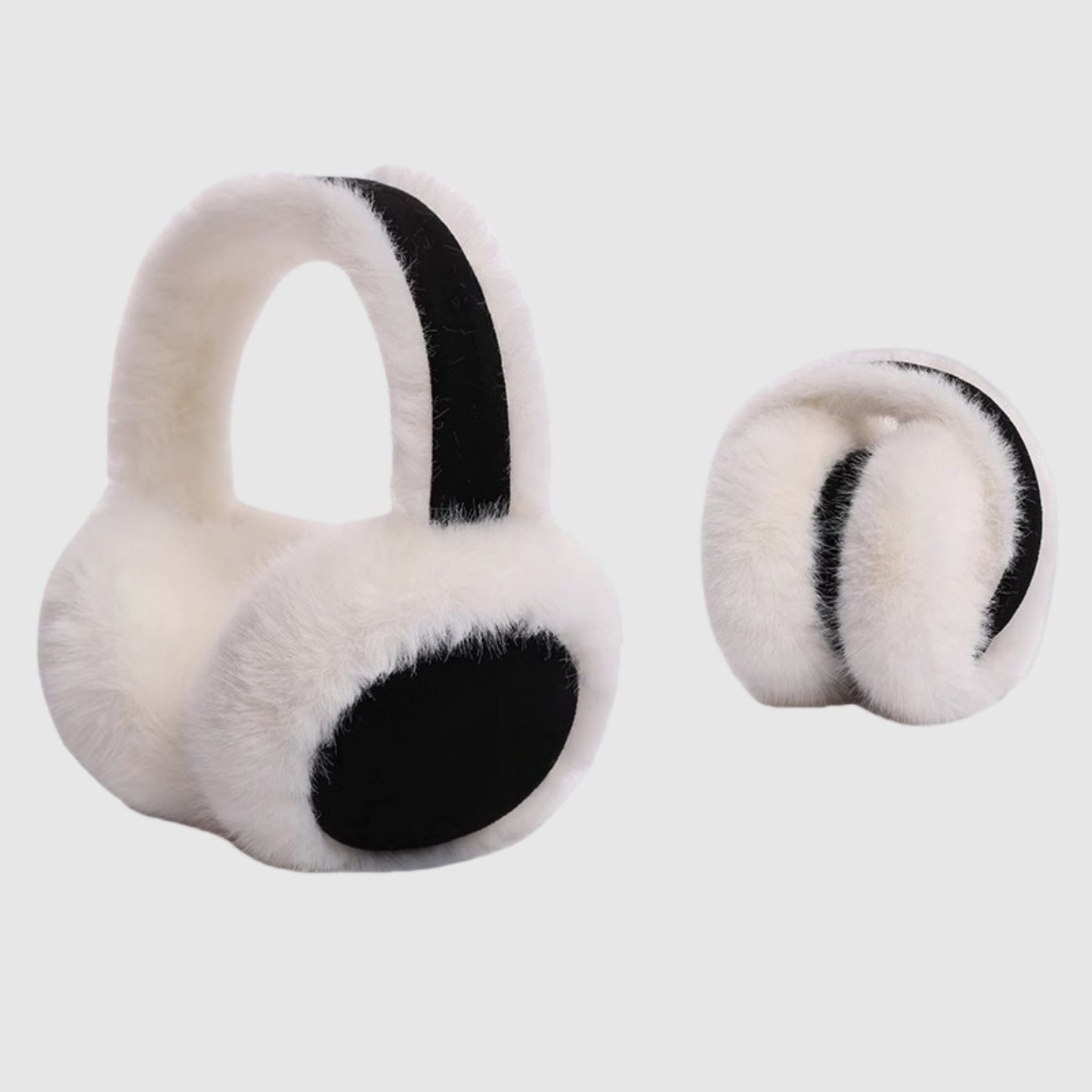 Plush Faux Fur Earmuffs with Foldable Design and Soft Cushioned Ear Pads for Cold Weather Comfort