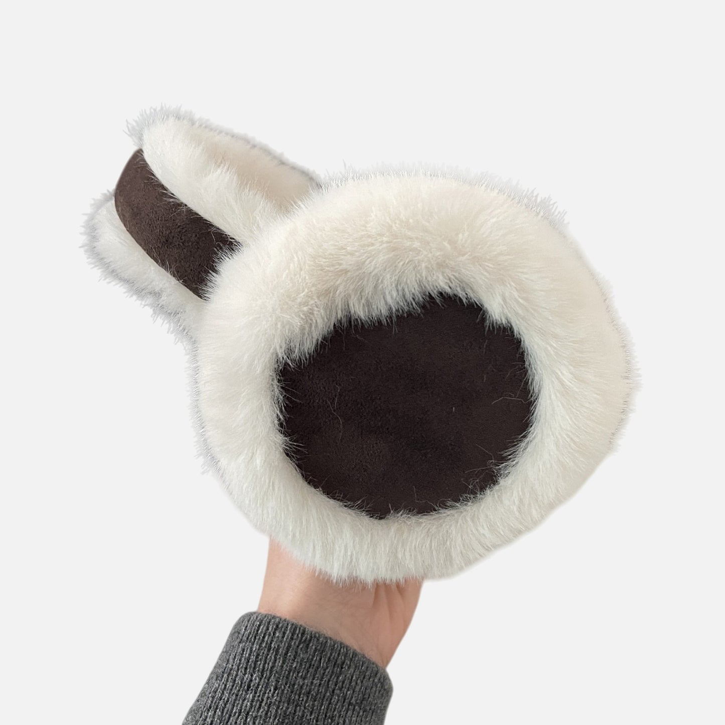 Plush Faux Fur Earmuffs with Foldable Design and Soft Cushioned Ear Pads for Cold Weather Comfort