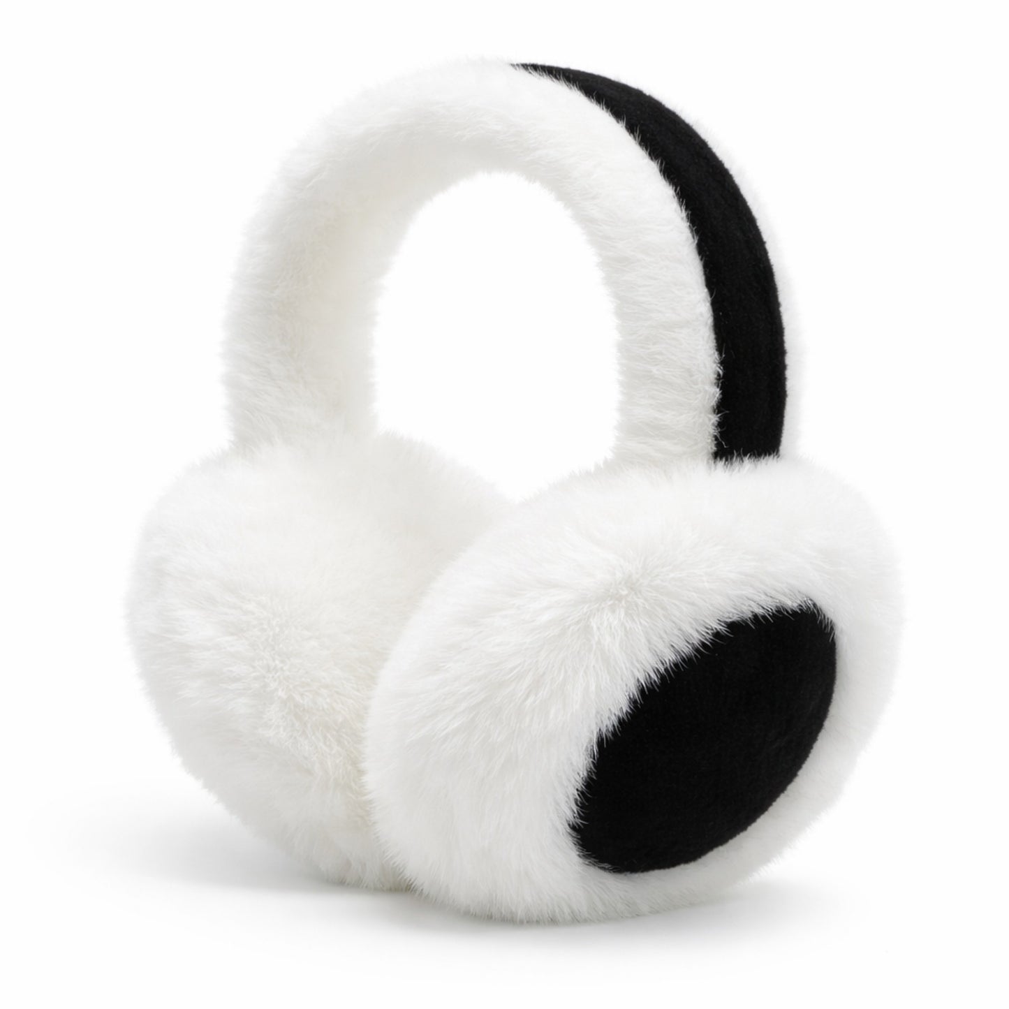 Plush Faux Fur Earmuffs with Foldable Design and Soft Cushioned Ear Pads for Cold Weather Comfort