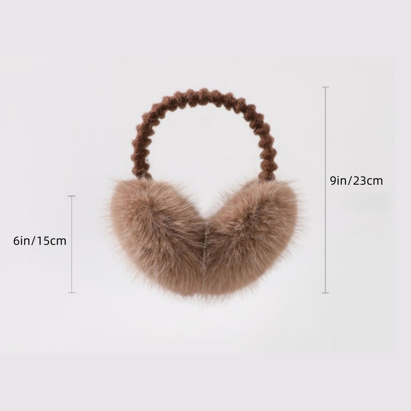 Plush Faux Fur Foldable Earmuffs with Elastic Headband and Cushioned Ear Covers