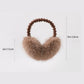 Plush Faux Fur Foldable Earmuffs with Elastic Headband and Cushioned Ear Covers