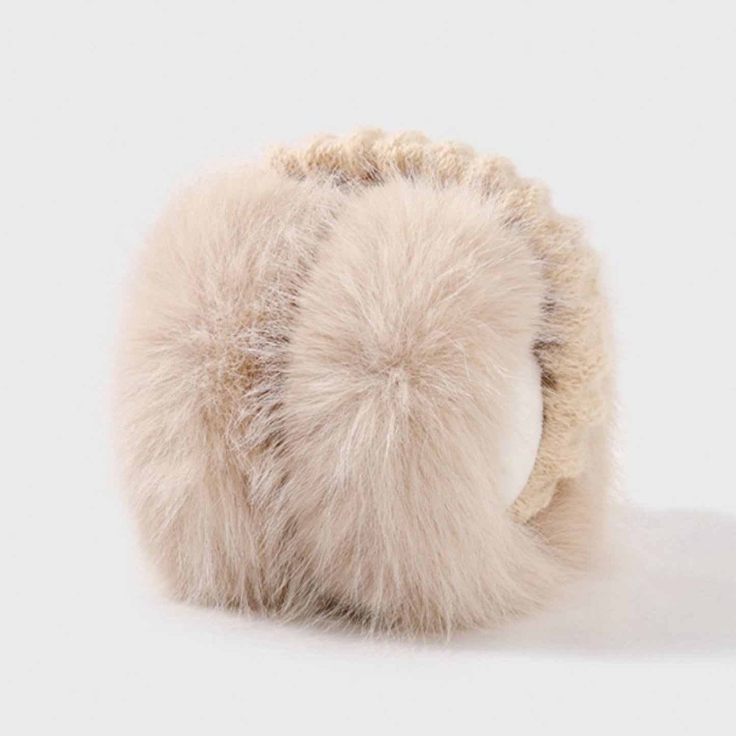 Plush Faux Fur Foldable Earmuffs with Elastic Headband and Cushioned Ear Covers