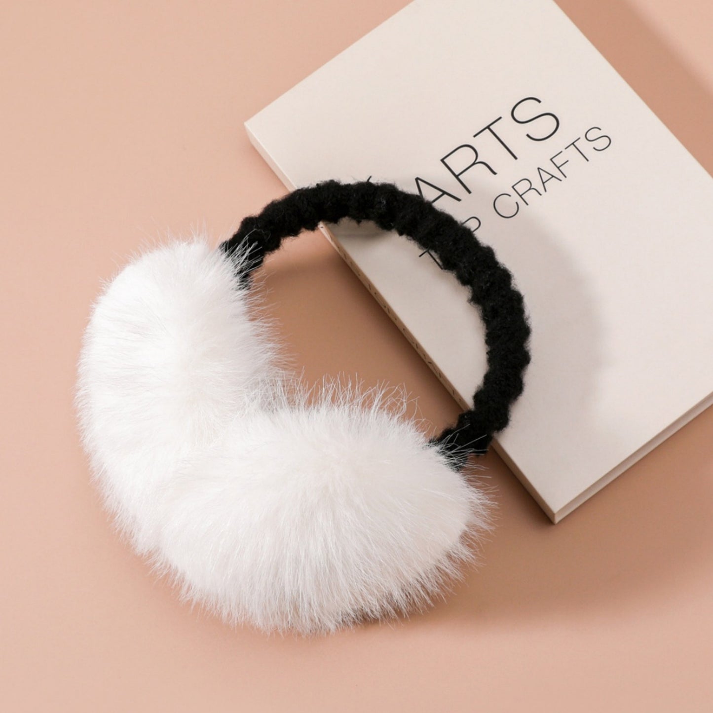 Plush Faux Fur Foldable Earmuffs with Elastic Headband and Cushioned Ear Covers