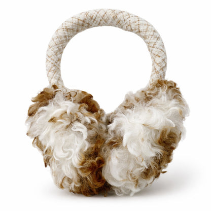 High Pile Faux Shearling Foldable Earmuffs with Plush Cushioned Ear Covers and Soft Wrapped Headband