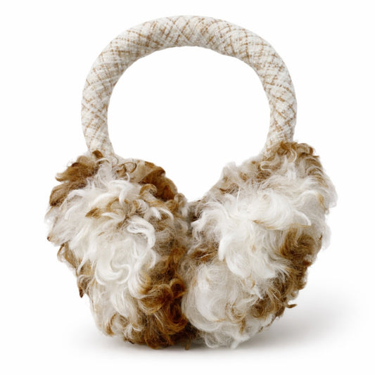 High Pile Faux Shearling Foldable Earmuffs with Plush Cushioned Ear Covers and Soft Wrapped Headband
