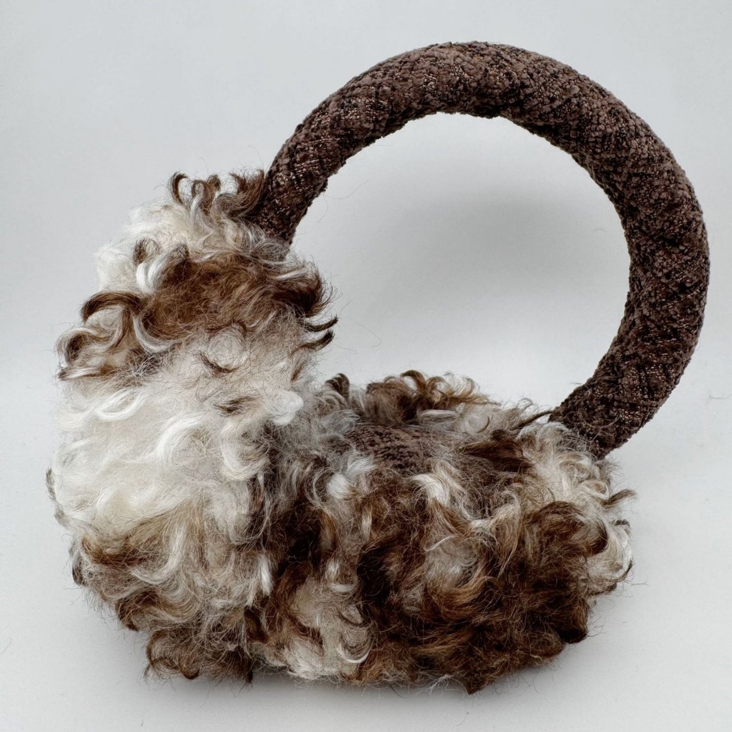High Pile Faux Shearling Foldable Earmuffs with Plush Cushioned Ear Covers and Soft Wrapped Headband
