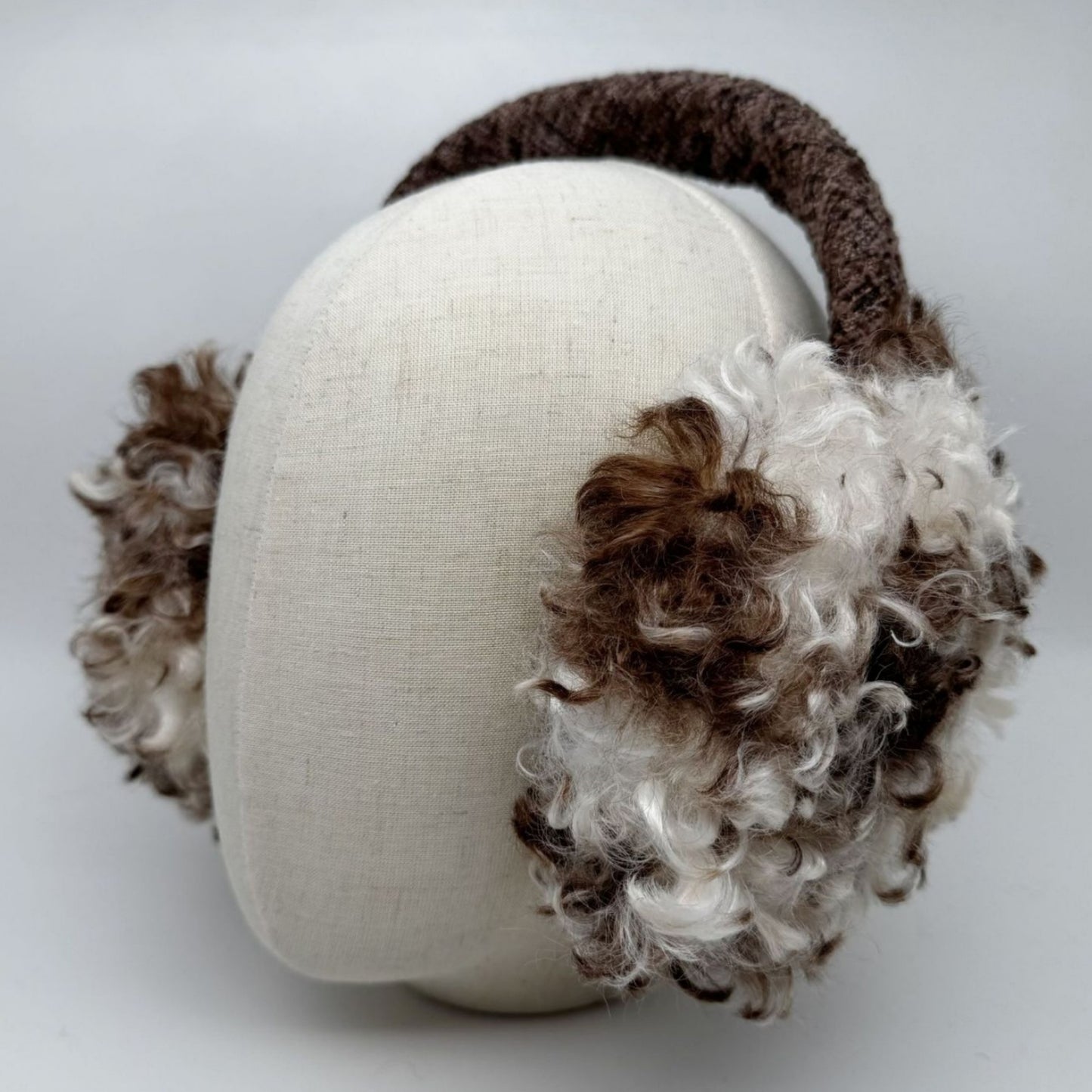 High Pile Faux Shearling Foldable Earmuffs with Plush Cushioned Ear Covers and Soft Wrapped Headband