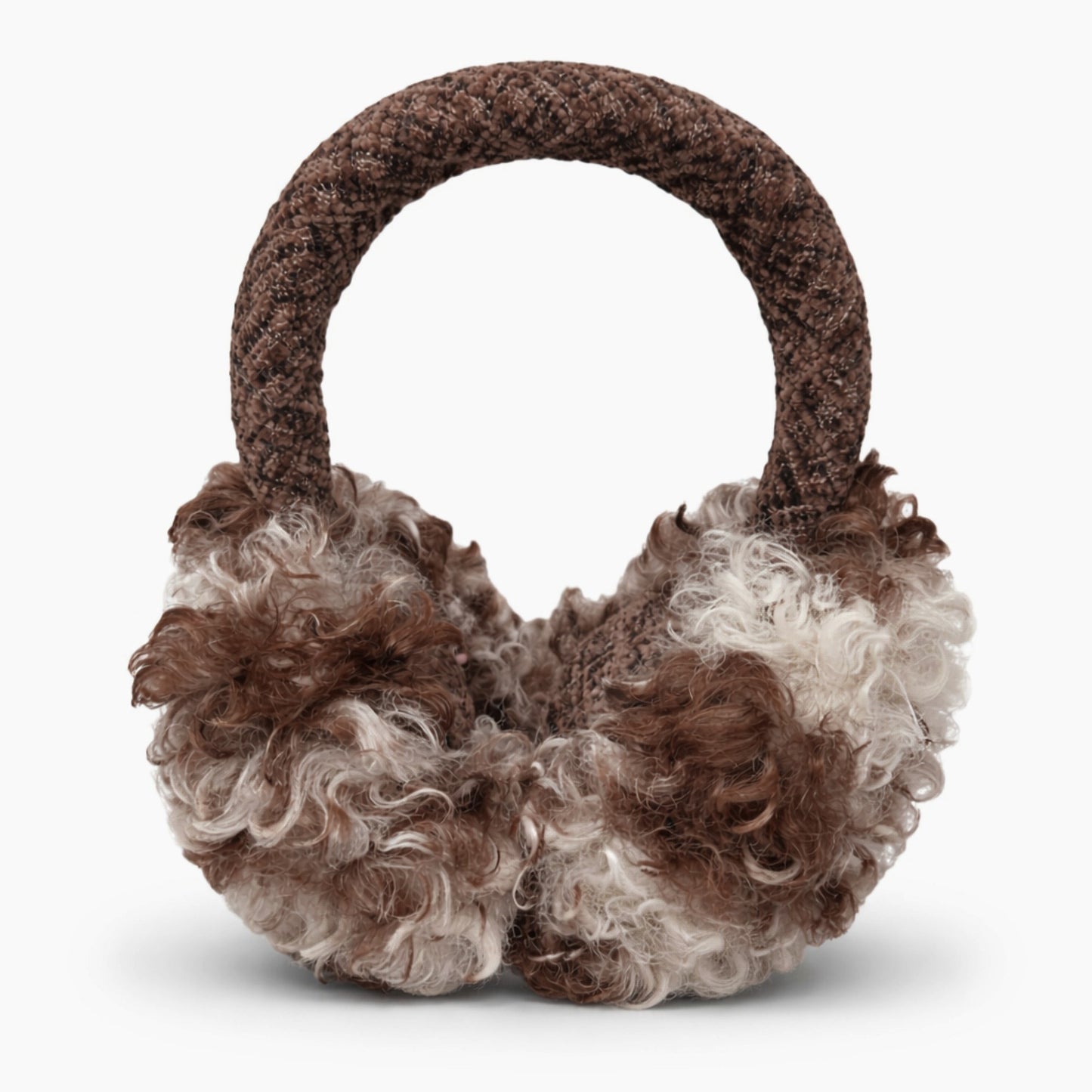 High Pile Faux Shearling Foldable Earmuffs with Plush Cushioned Ear Covers and Soft Wrapped Headband