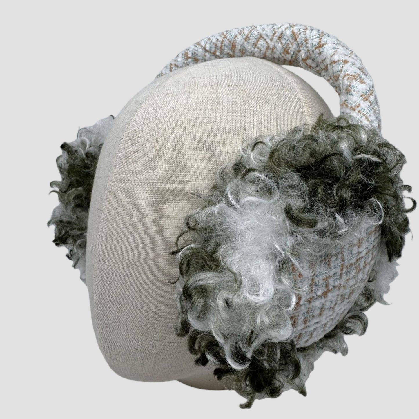 High Pile Faux Shearling Foldable Earmuffs with Plush Cushioned Ear Covers and Soft Wrapped Headband