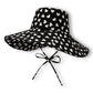 Womens Wide Brim Sun Hat with Valentine Heart Print Lightweight Packable Design
