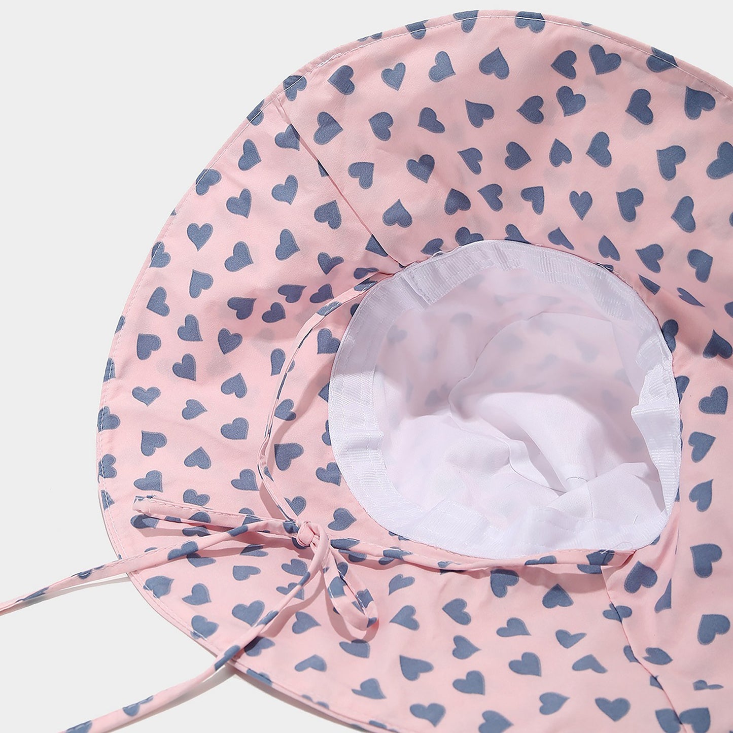 Womens Wide Brim Sun Hat with Valentine Heart Print Lightweight Packable Design