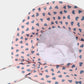 Womens Wide Brim Sun Hat with Valentine Heart Print Lightweight Packable Design