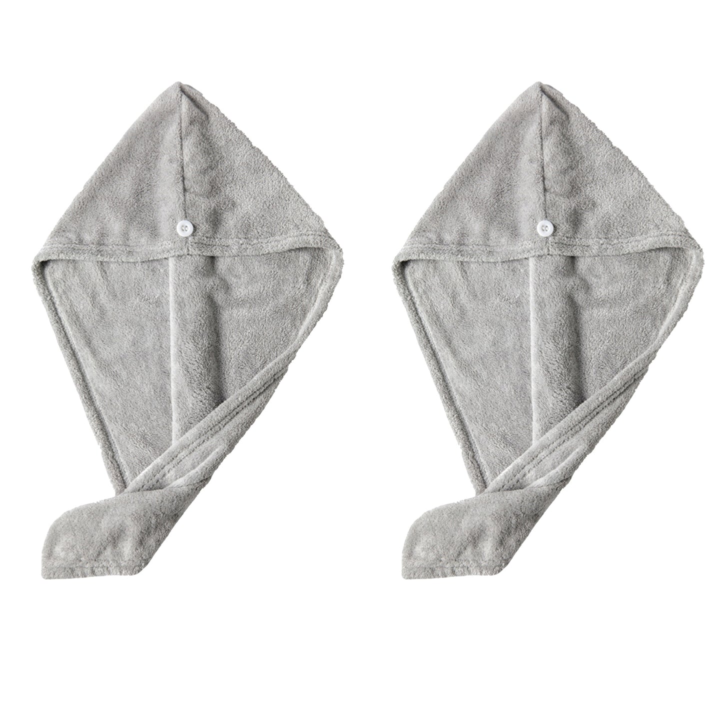 2 Pack Solid Hair Drying Towel Turban Absorbent Soft Quick Dry Hair Wrap