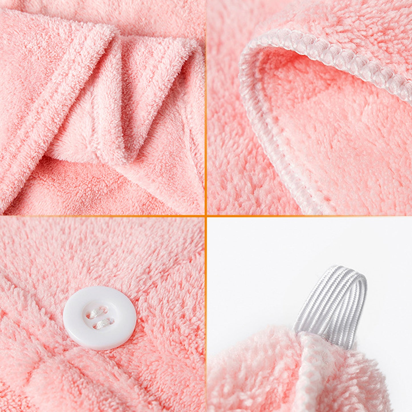 2 Pack Solid Hair Drying Towel Turban Absorbent Soft Quick Dry Hair Wrap