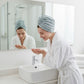 Soft Double-Layer Waffle Texture Hair Drying Cap with Button Closure