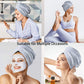 Soft Double-Layer Waffle Texture Hair Drying Cap with Button Closure