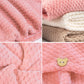Soft Double-Layer Waffle Texture Hair Drying Cap with Button Closure