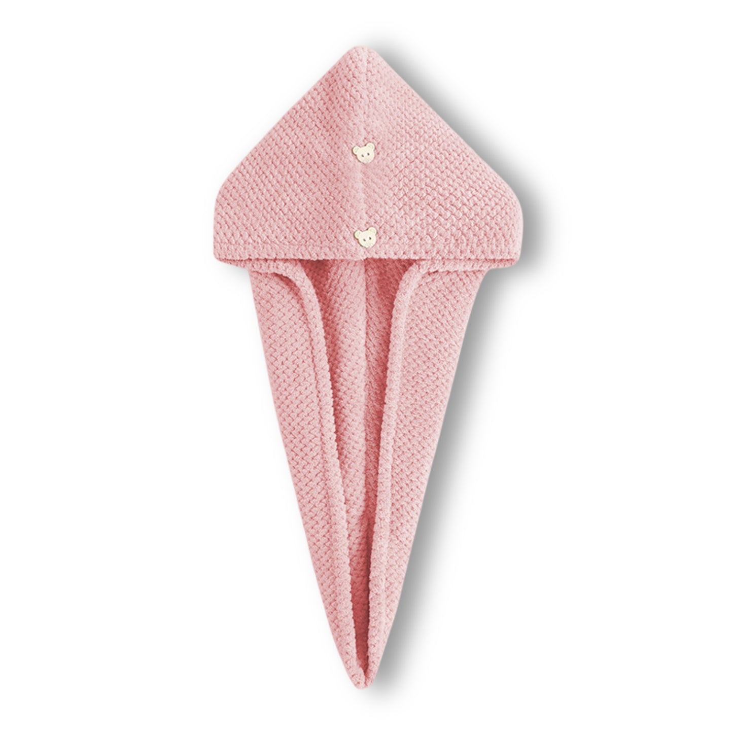 Soft Double-Layer Waffle Texture Hair Drying Cap with Button Closure