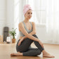 Soft Double Layer Hair Drying Cap with Secure Button Loop Closure