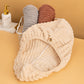 Absorbent Plush Hair Drying Towel Cap with Button Closure for Gentle Drying