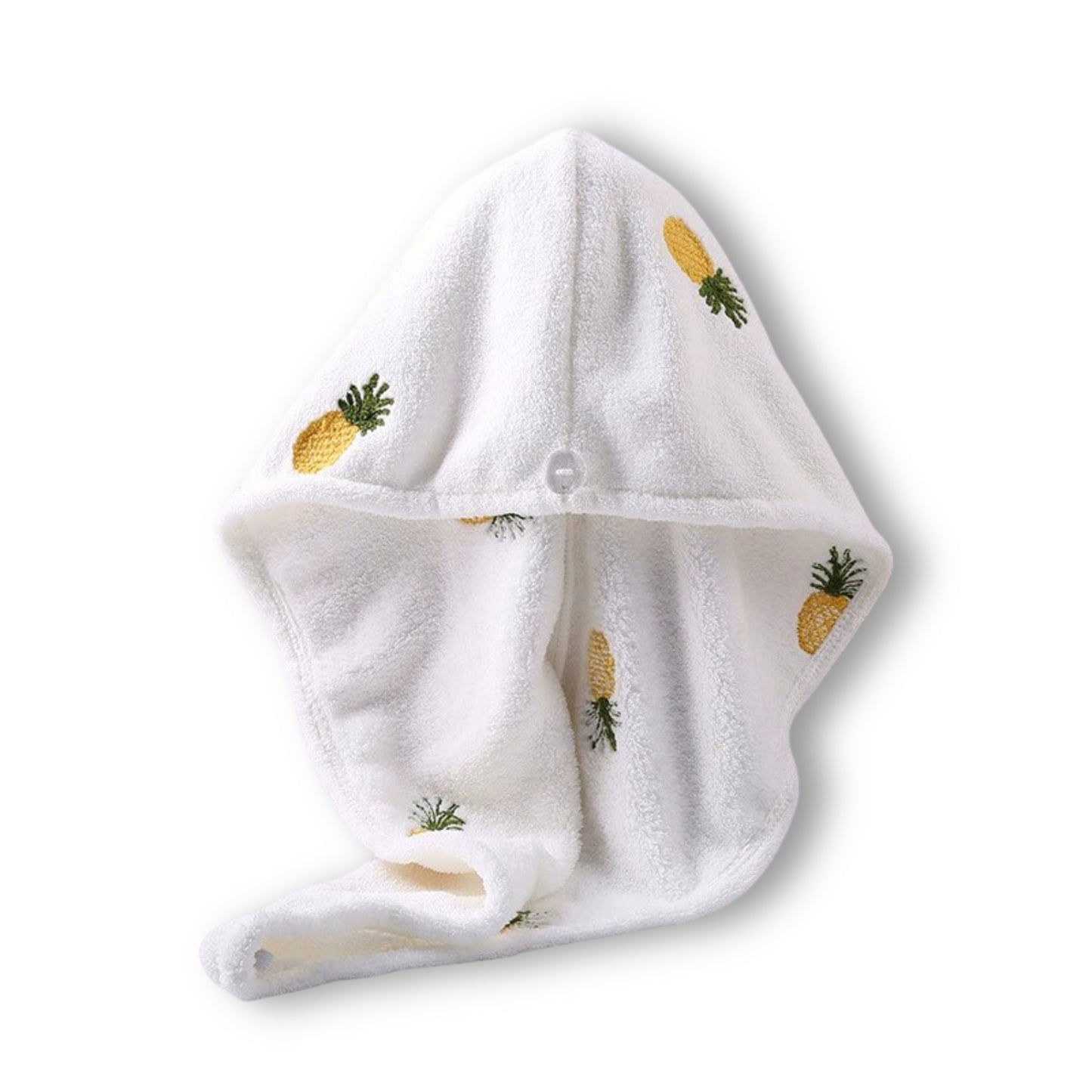 Soft Cute Hair Drying Towel Cap with Secure Button Loop for Fast Absorbent