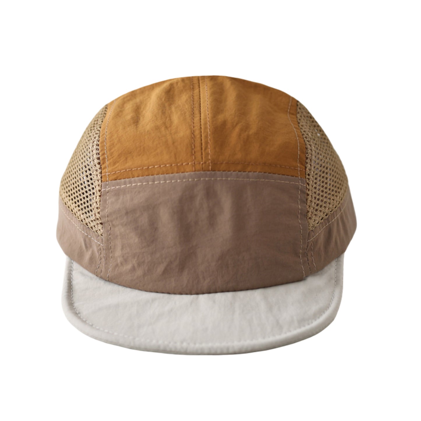 Short Brim Lightweight Mesh Panel Adjustable Five Panel Cap