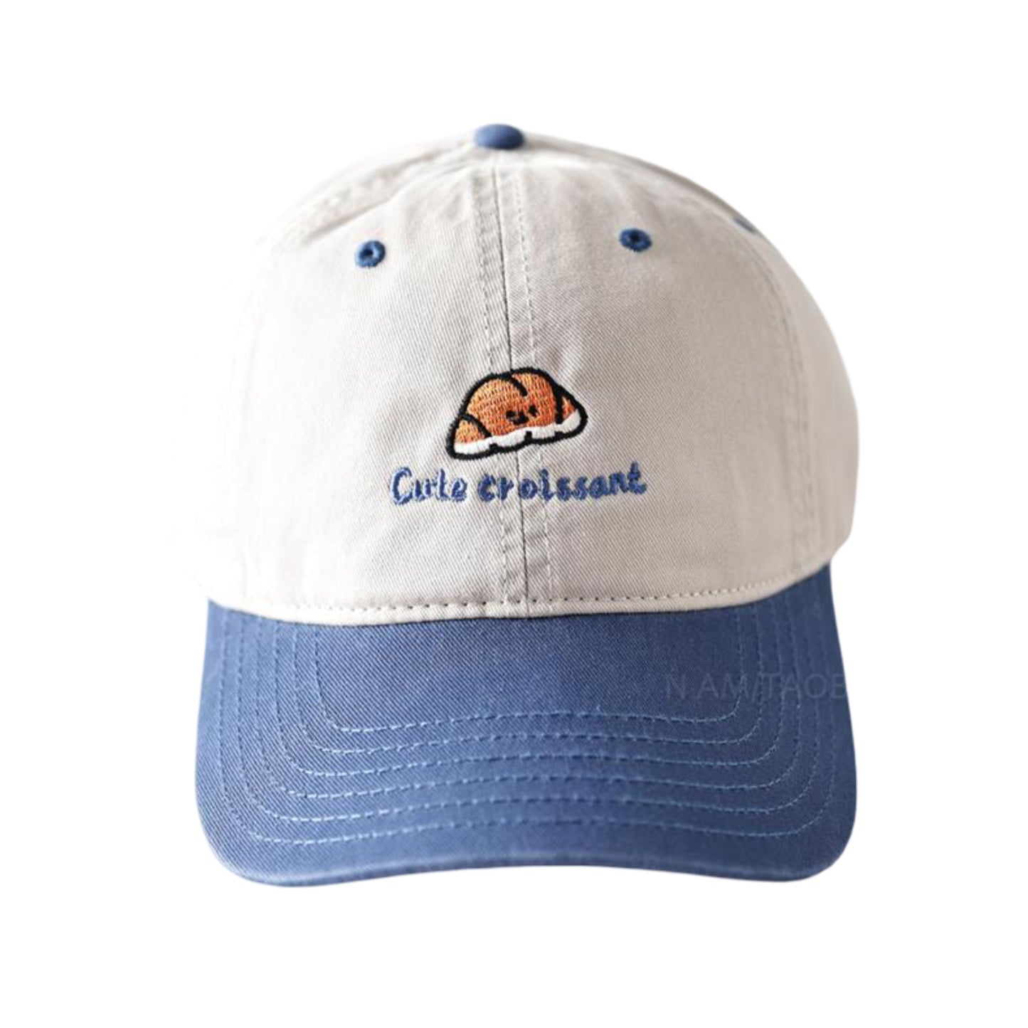 Embroidered Croissant Baseball Cap Adjustable Baseball Hat