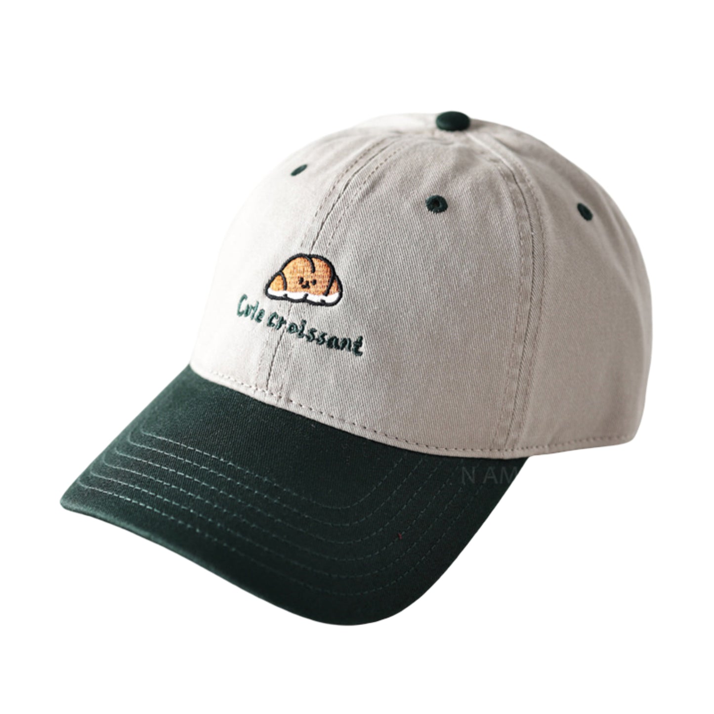 Embroidered Croissant Baseball Cap Adjustable Baseball Hat