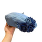 Floral Denim Beret Hat Soft Structured Fashion Cap